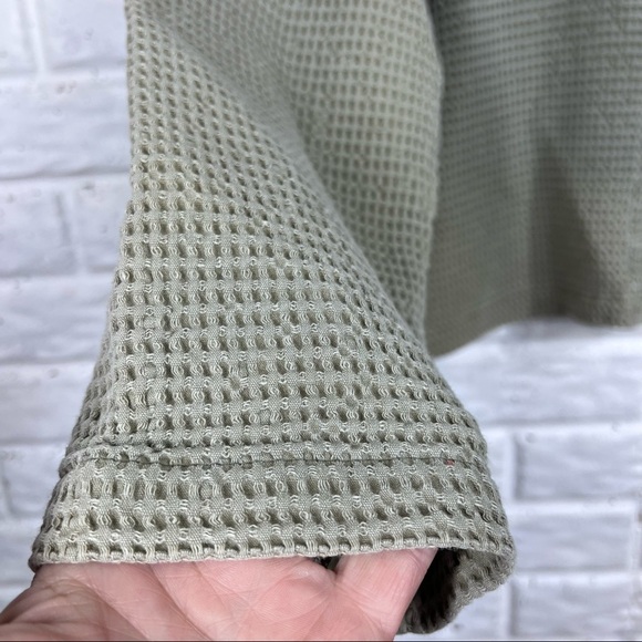 VTG NANETTE KELLER 100% Cotton Large Waffle Knit button down Long Sleeve Top - Picture 6 of 7